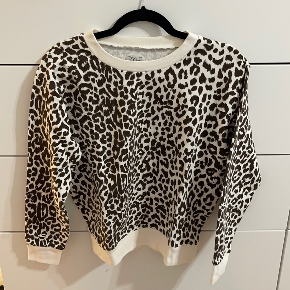 J. Crew vintage fleece leopard sweatshirt